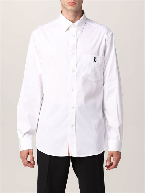 all white burberry shirt mens|burberry white long sleeve shirt.